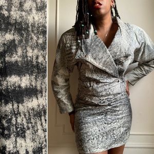 Vintage 80s Leather Mini Skirt Set Sustainable Fashion With Zero Waste